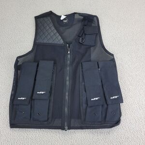 Tactical Paintball Vest Mens One Size Large fits most Black Logo Full‎ Zip